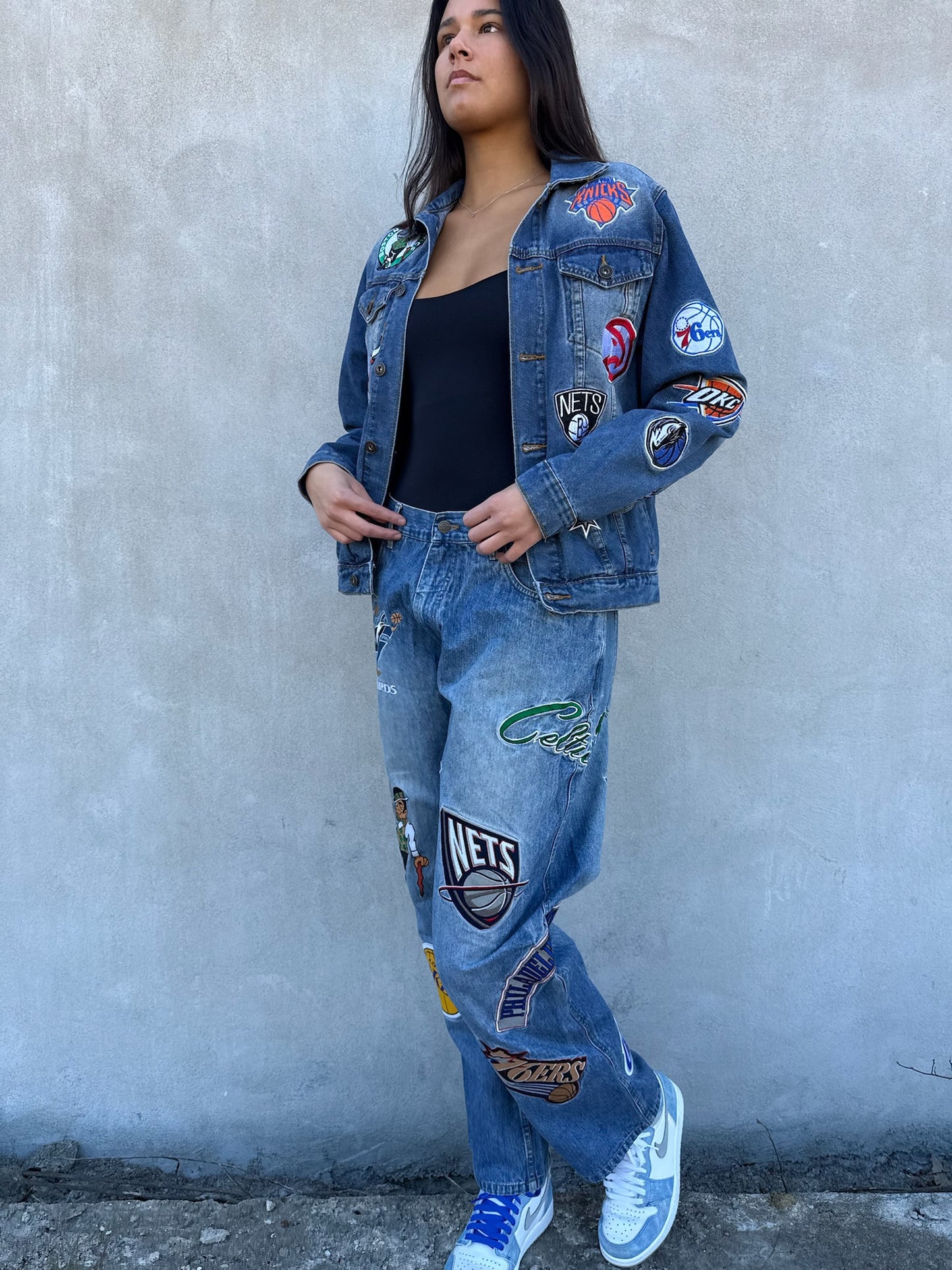 NBA Patchwork Denim Set