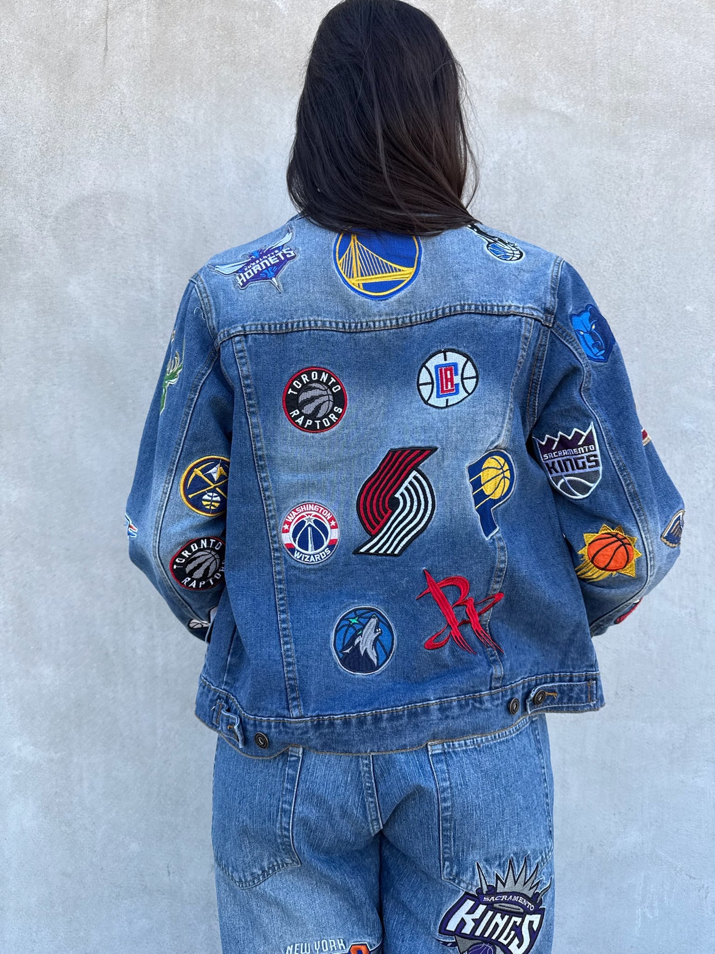 NBA Patchwork Denim Set