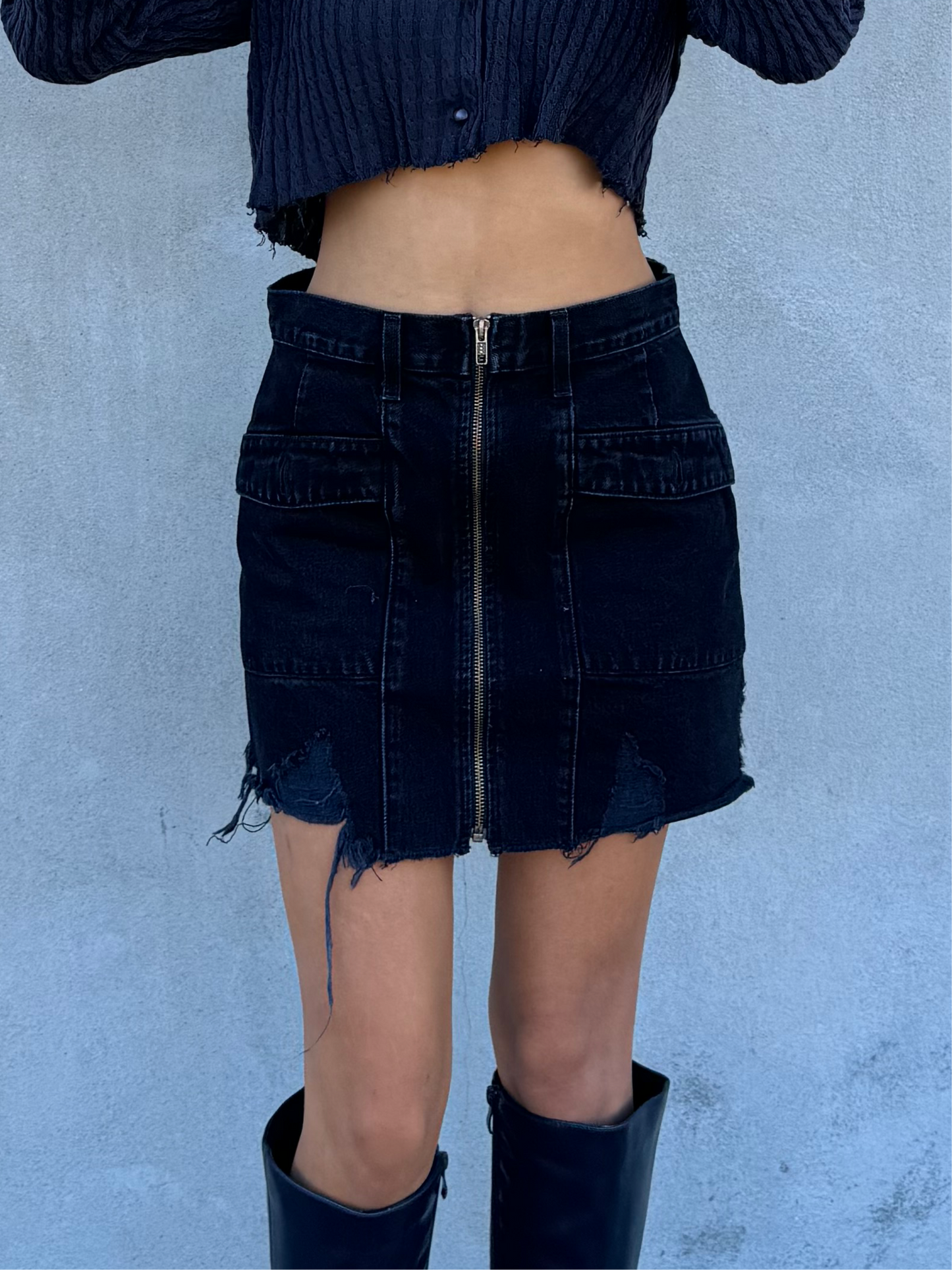 Carmar Denim Mini Skirt in Navy