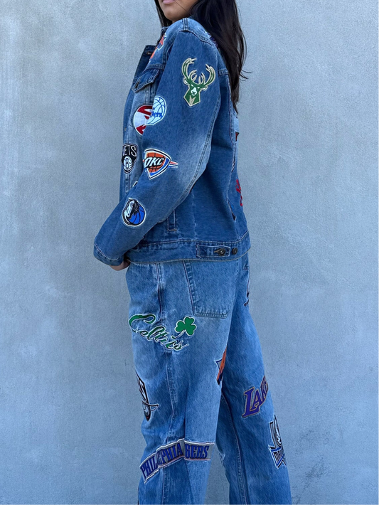 NBA Patchwork Denim Set