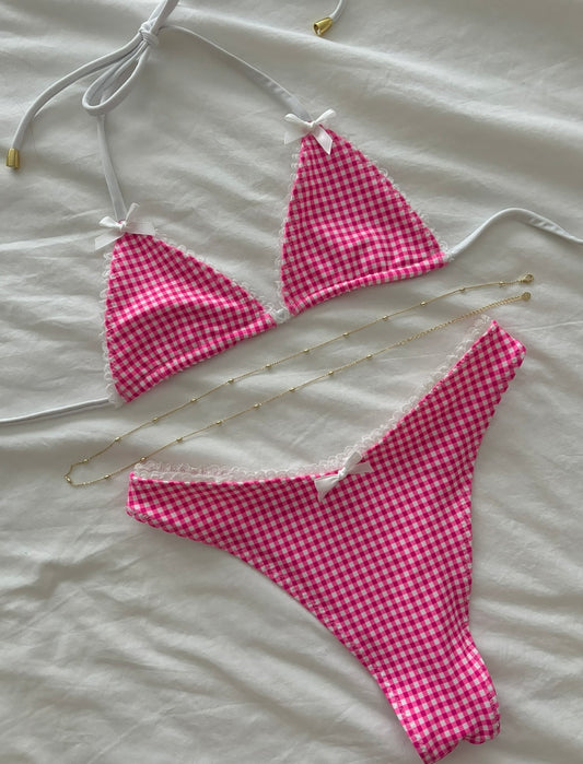 Pink Gingham Set